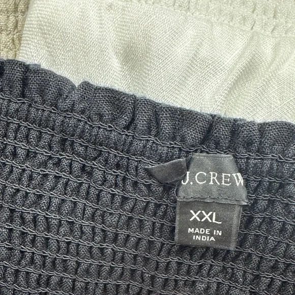 J. Crew Linen Smocked Waist Mini Skirt Bundle XXL Plus Size Black, White & Linen - Picture 2 of 16